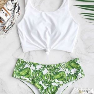 Zaful Palm Knotted Swim Medium